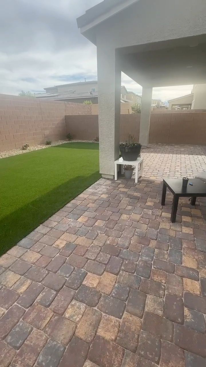 Paver hardscape surface installed at a Las Vegas residence